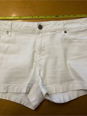 PAIGE White Denim Cutoff Shorts 31